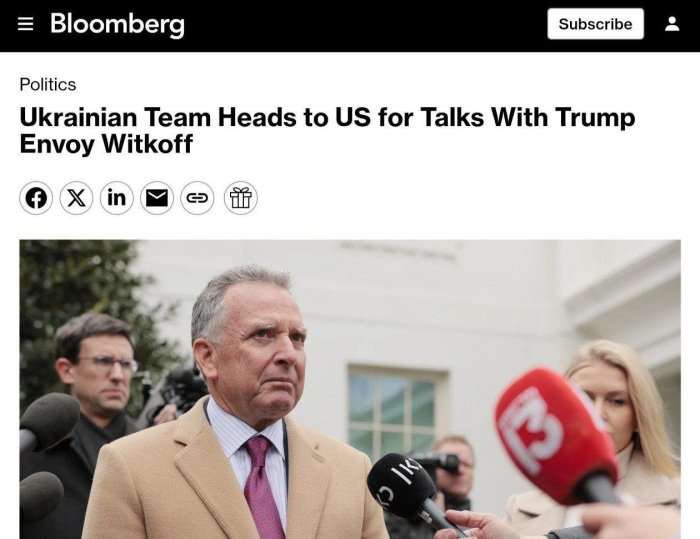 Umerov va Kislisa Uitkoff bilan muzokaralar o‘tkazish uchun AQShga uchib ketishdi — Bloomberg