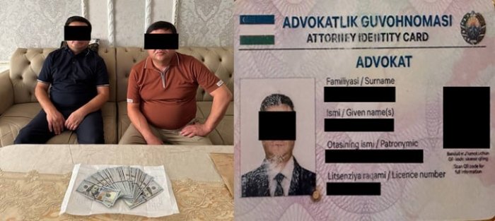 Ichki ishlar mansabdori niqobi ostidagi advokat  va uning sherigi qo‘lga olindi