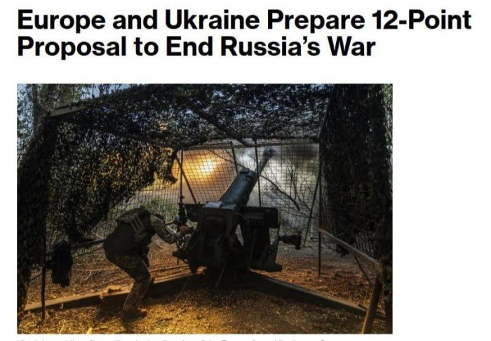 Evropa va Ukraina urushni to‘xtatish bo‘yicha 12 banddan iborat reja ustida ishlamoqda — Bloomberg 