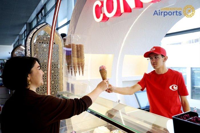 Toshkent xalqaro aeroportida birinchi muzqaymoq do‘koni ochildi