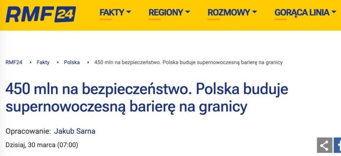 Полша Украина билан чегарада 120 млн долларлик электрон тўсиқ барпо этади