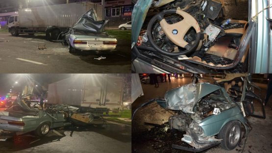 Toshkentda "BMW" haydovchisi yo‘l chetida to‘xtab turgan "Isuzu"ga urildi