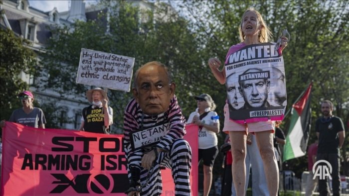 AQShda Netanyaxuning tashrifiga qarshi norozilik namoyishi bo‘lib o‘tdi