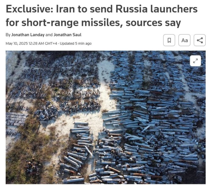 Eron Rossiyaga ballistik raketalar uchun uchirish qurilmalarini yetkazib berishga tayyorlanmoqda - Reuters