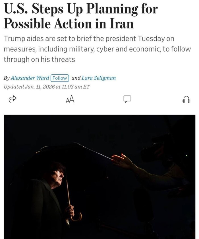 Сешанба куни Трампга Эрондаги намойишлар бўйича маълумот берилади