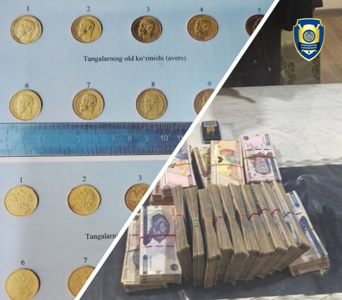 Qashqadaryo viloyatida qadimiy oltin tangalarni sotishga uringan shaxs ushlandi