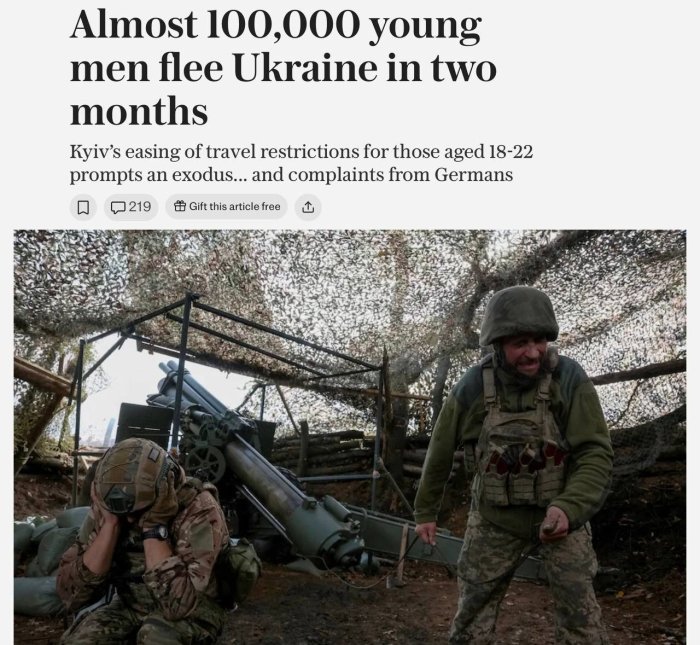 Ikki oyda Ukrainani qariyb 100 ming nafar yosh yigit tark etdi Ikki oyda Ukrainani qariyb 100 ming nafar yosh yigit tark etdi