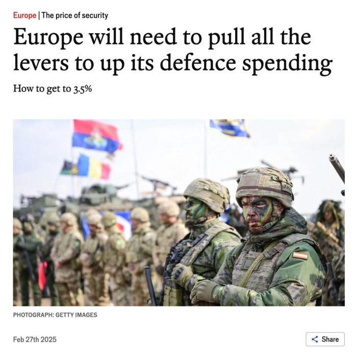 Европа АҚШ кўмагининг ўрнини босиш учун Украинани қўллаб-қувватлаш харажатларини икки баравар ошириши керак