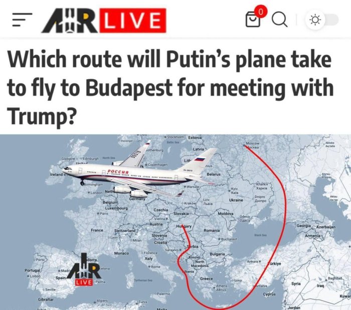 Путин Трамп билан учрашиш учун Будапештга анча узоқ йўлдан бориши мумкин — Air Live