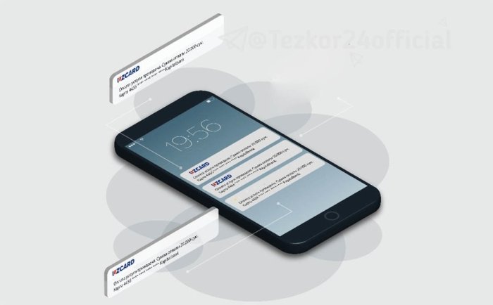 Endi bankdan plastik karta olayotganingizda, darhol SMS-xizmatini ham telefon raqamingizga yoqtirib olishni unutmang!