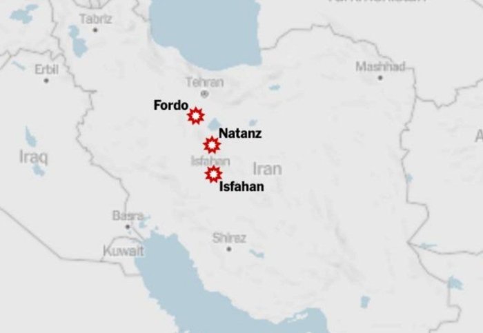 Eron tomoni Fordo, Natanz va Isfahondagi ob’ektlarga hujum qilinganini tasdiqladi