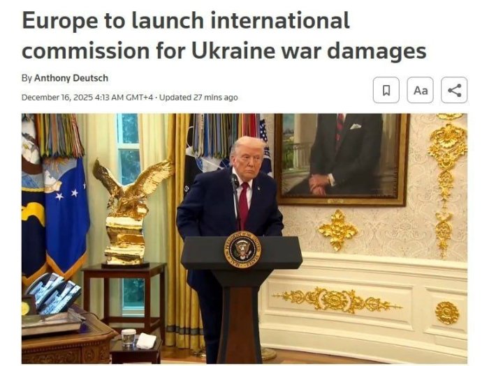  Yevropa davlatlari Gaagada Ukrainaga yetkazilgan zararni qoplash bo‘yicha komissiya tuzadi — Reuters 