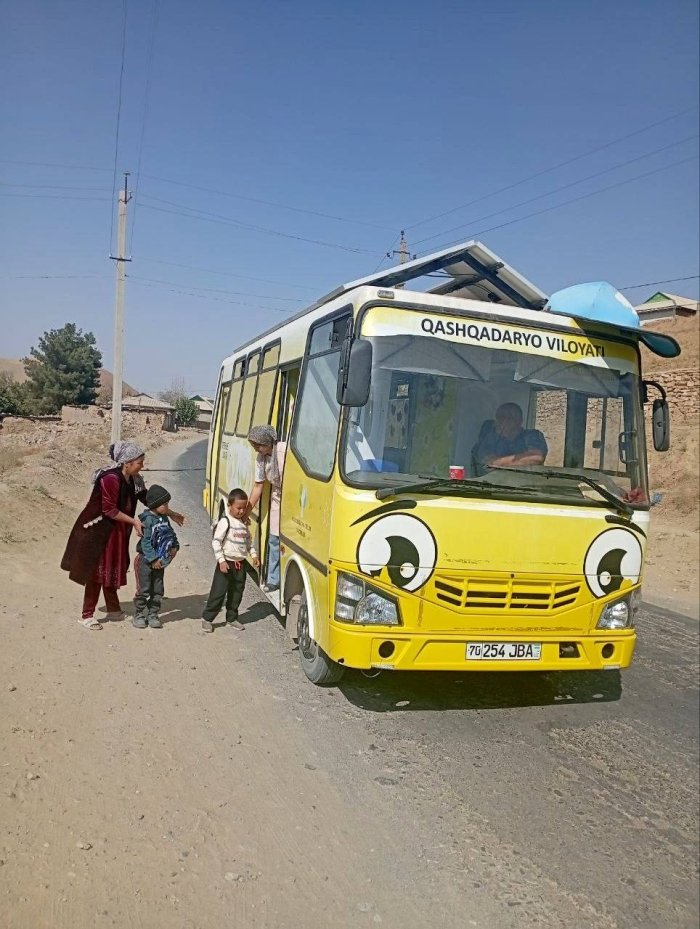 Qashqadaryoning chekka qishloqlaridagi bolalarga “Aqlvoy” avtobus-bog‘chasi xizmat ko‘rsatmoqda