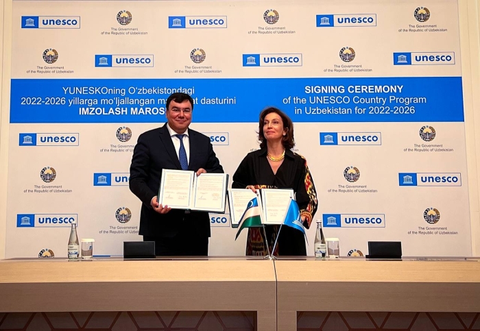 UNESCO bilan 2022–2026 yillarga mo‘ljallangan mamlakat harakatlar dasturi imzolandi