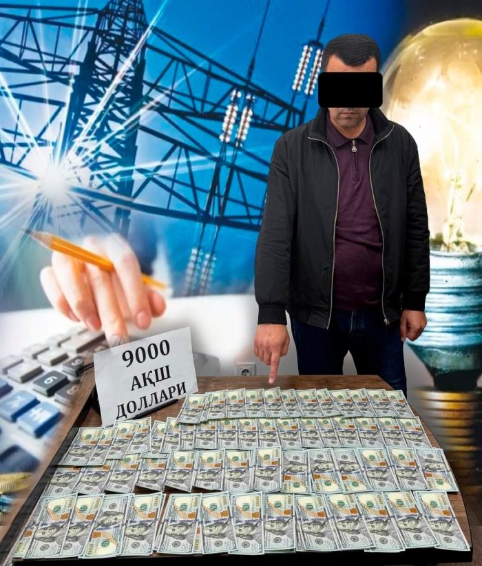 Фарғонада "Энергосавдо" муҳандиси 9 минг доллар билан қўлга олинди