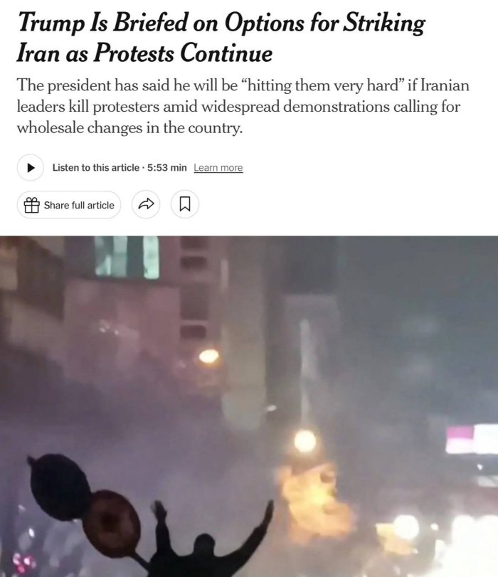 Трамп Эронга янги зарба беришни жиддий кўриб чиқмоқда