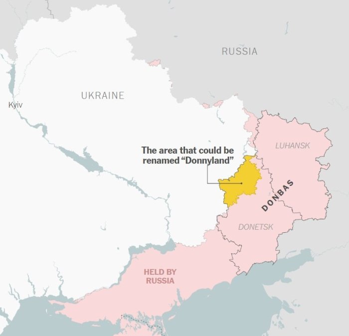 Украина Донбасснинг бир қисмини “Доннилэнд” деб номлаш ғоясини муҳокама қилган