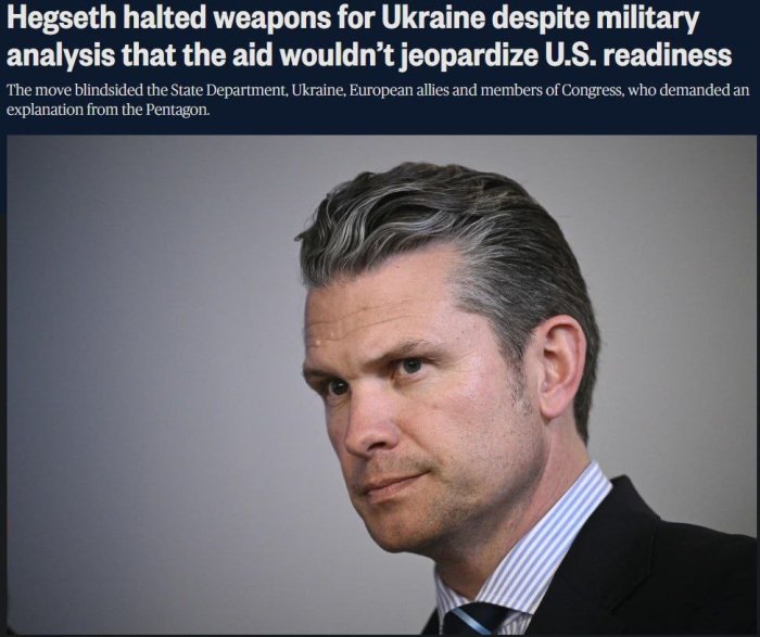 Ukrainaga qurol yetkazib berish Pentagon rahbarining tashabbusiga ko‘ra to‘xtatilgan ?!