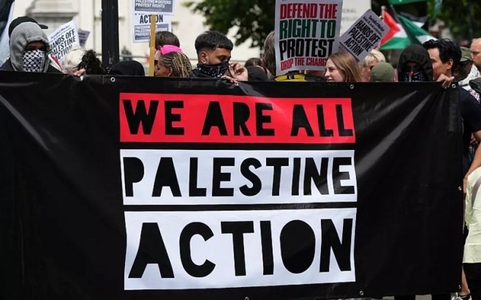 Britaniyadagi Palestine Action harakati namoyishlarida 100 dan ortiq odam hibsga olindi