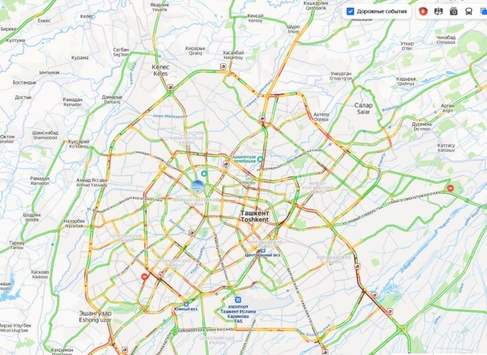 Тошкентда 9 баллик тирбандлик кузатилмоқда Тошкентда 9 баллик тирбандлик кузатилмоқда