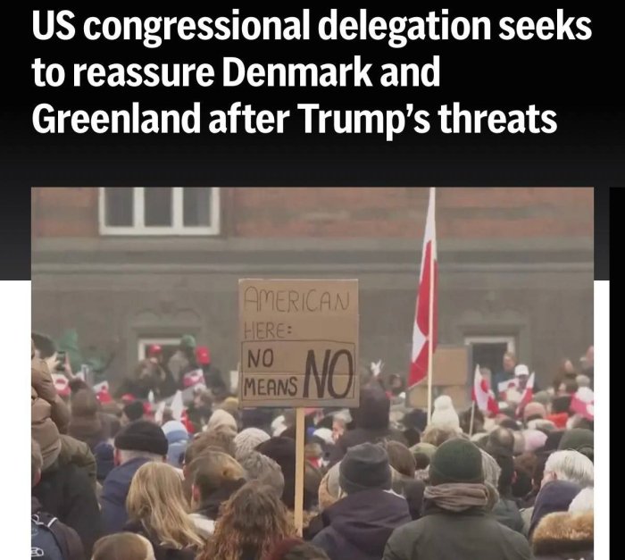 AQSh Kongressi delegasiyasi keskinlikni kamaytirish uchun Daniya va Grenlandiyaga bordi