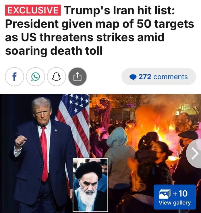 Трамп маъмуриятига Эрондаги 50 та ҳарбий нишон рўйхати тақдим этилди