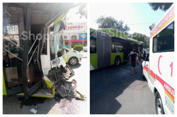 Toshkentda 18 metrlik ikkita avtobus to‘qnashdi