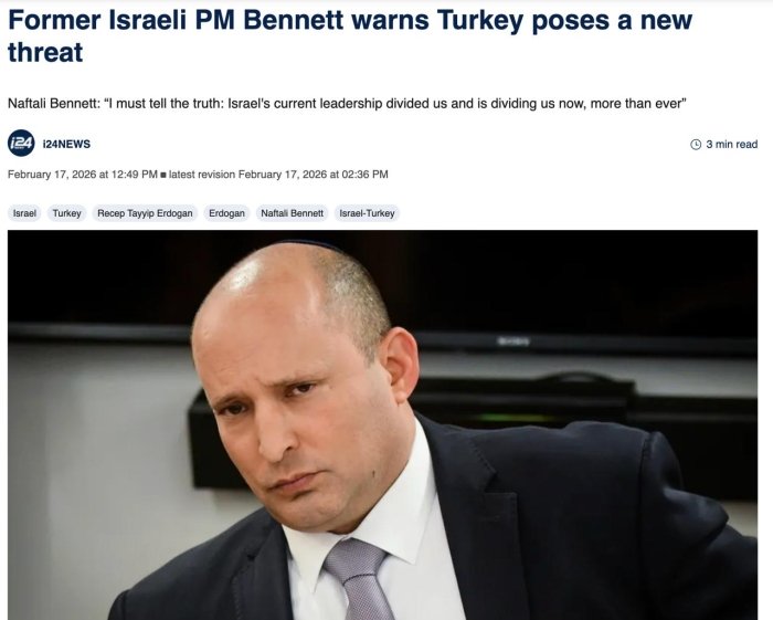 Исроилнинг собиқ бош вазири Туркияни стратегик таҳдид деб атади