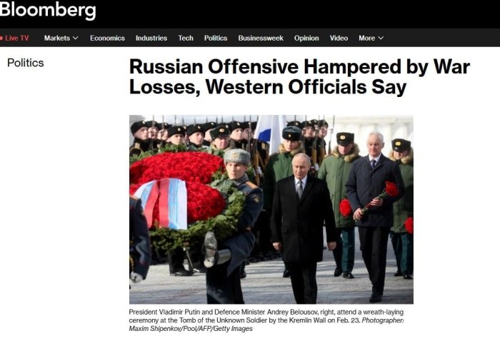 Катта йўқотишлар Россиянинг йирик ҳужум режаларига тўсқинлик қилмоқда