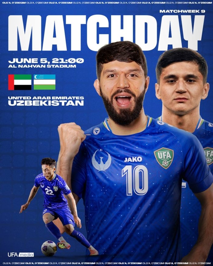 Duo qiling! Bugun O‘zbekiston terma jamoasi JCh yo‘llanmasini hal qilishi mumkin!
