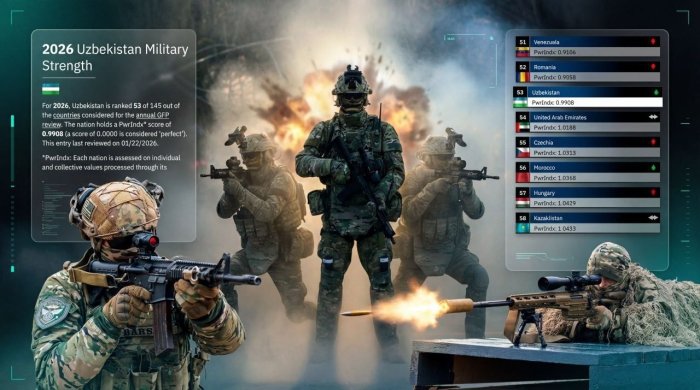 Ўзбекистон армияси дунё рейтингида юқорилади