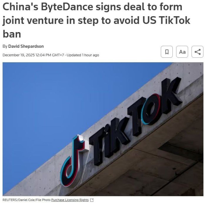 TikTok o‘zining AQShdagi bo‘linmasini sotmoqchi