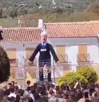 Ispaniyada Isroil yasama bosh vaziri Binyamin Netanyaxu otib tashlandi va yoqib yuborildi