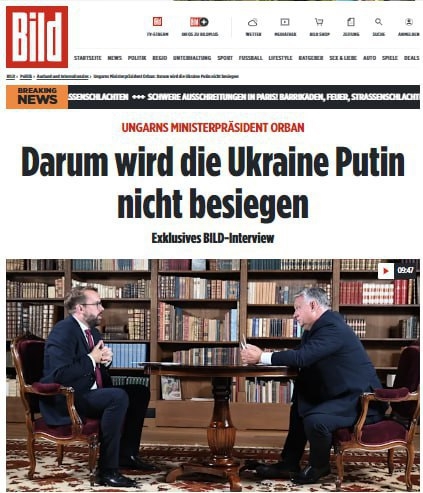 Ukraina endi suveren davlat emas, uning na puli, na quroli bor,- Orban
