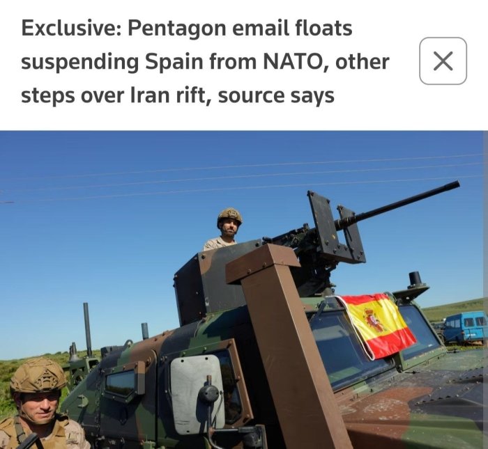 АҚШ Испаниянинг NATO'даги аъзолигини тўхтатиб қўйиш имкониятини кўриб чиқмоқда