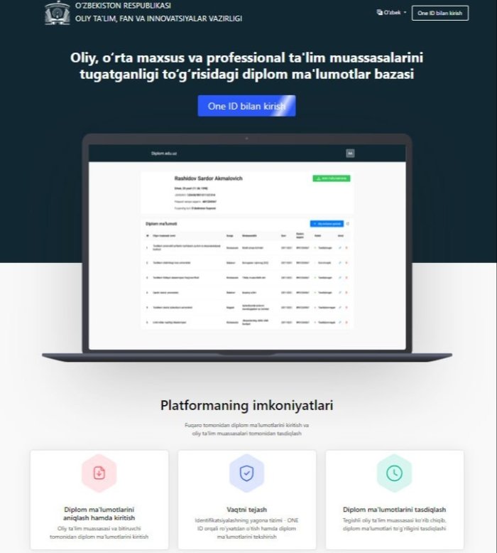 O‘zbekistonda bitiruvchilarni jamlagan platforma yaratildi