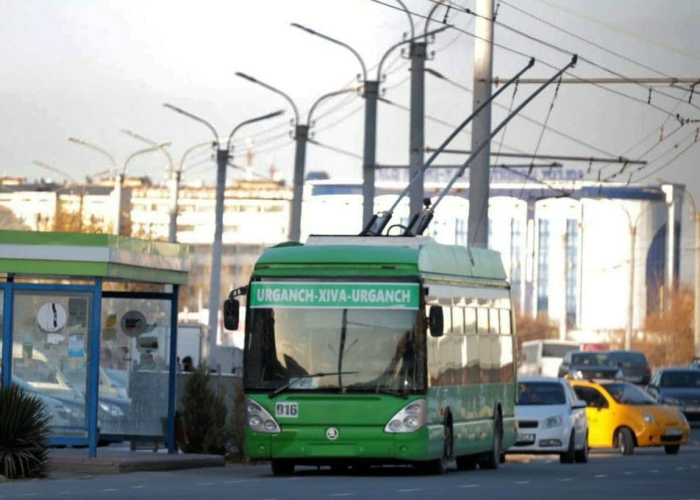 Urganch–Xiva–Urganch yo‘nalishida trolleybuslar harakati vaqtincha to‘xtatildi