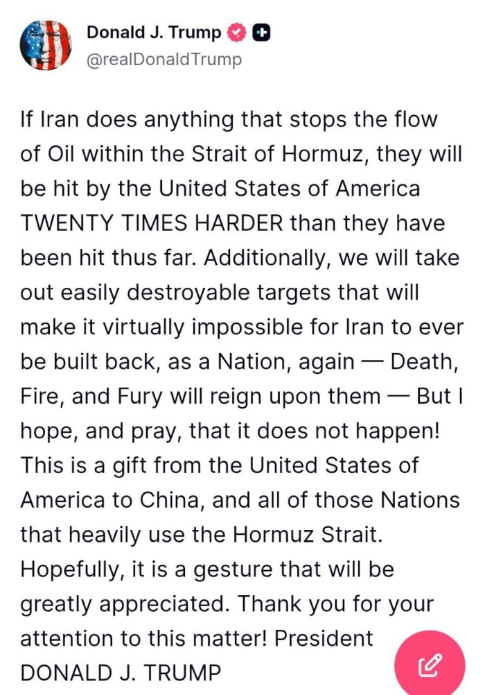 Трампдан яна бир таҳдид: Эрон давлат сифатида йўқ қилинади!