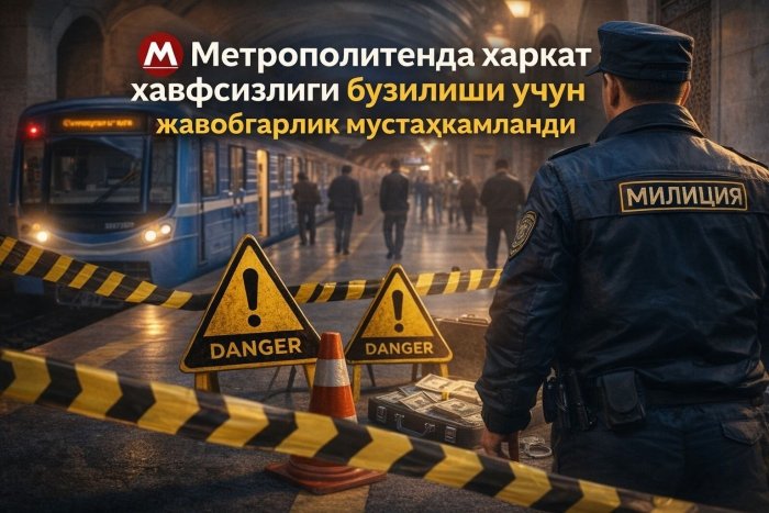 Metropolitenda harakat xavfsizligi buzilishi uchun javobgarlik kuchaytiriladi