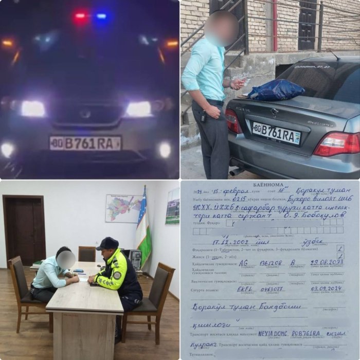 "Сирена" ва "мигалка" ўрнатилган автомобиль бўйича чора кўрилди