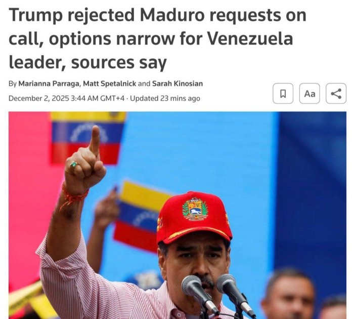 Мадуронинг Венесуэлани тарк этиши учун бир ҳафта вақти бор