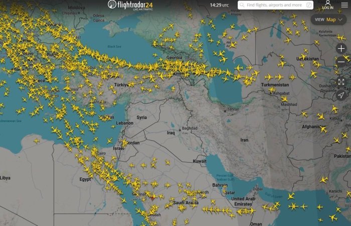 28 феврал куни Форс кўрфази ва Яқин Шарқ мамлакатларида 260дан ортиқ рейс бекор қилинди