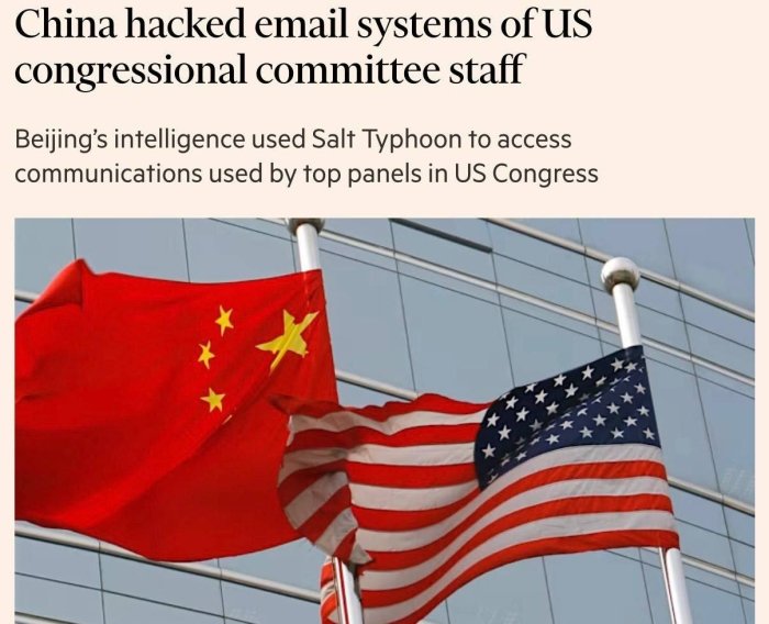 Хитой АҚШ Конгресси ходимларининг электрон почталарини бузиб кирди — Financial Times 