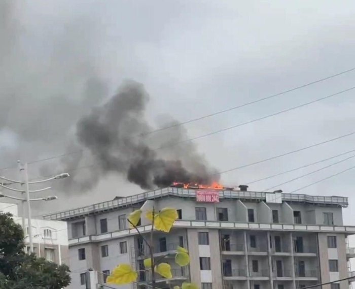 Yunusobodda yangi qurilayotgan binoda yong‘in sodir bo‘ldi