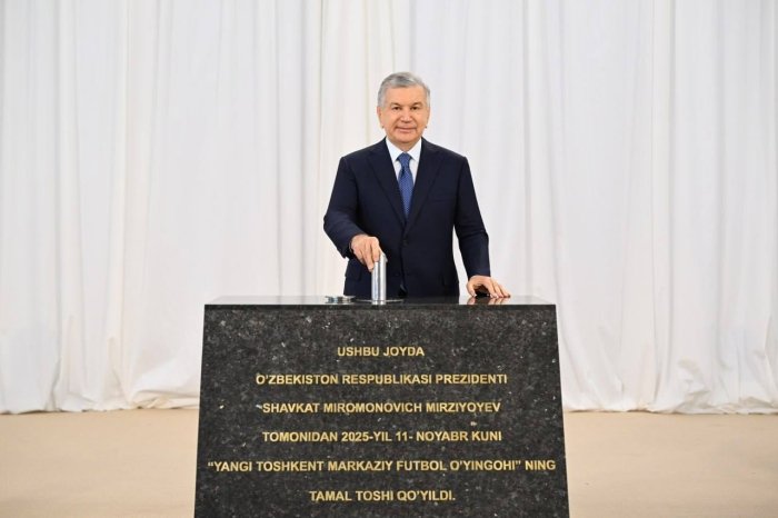 Prezident Yangi Toshkentda 55 ming o‘rinli stadion qurilishiga tamal toshi qo‘ydi