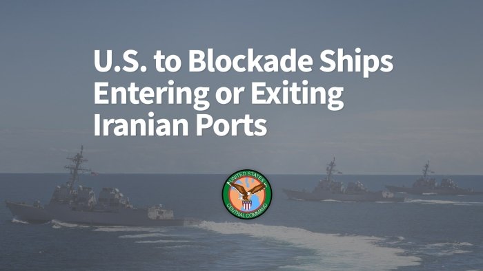 AQSh Eron portlariga blokada joriy qiladi