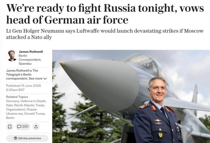 Агар Россия NATO аъзосига ҳужум қилса, Калининград ва Санкт-Петербургга авиазарбалар берилади