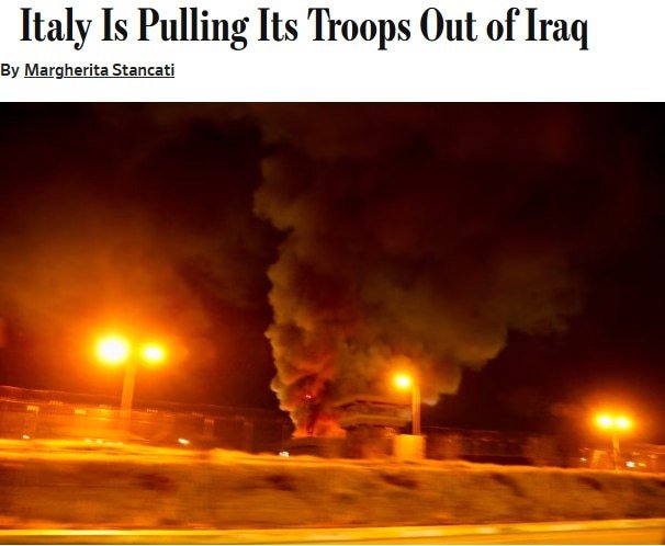  Italiya o‘z qo‘shinlarini Iroqdan olib chiqib ketmoqda — The Wall Street Journal