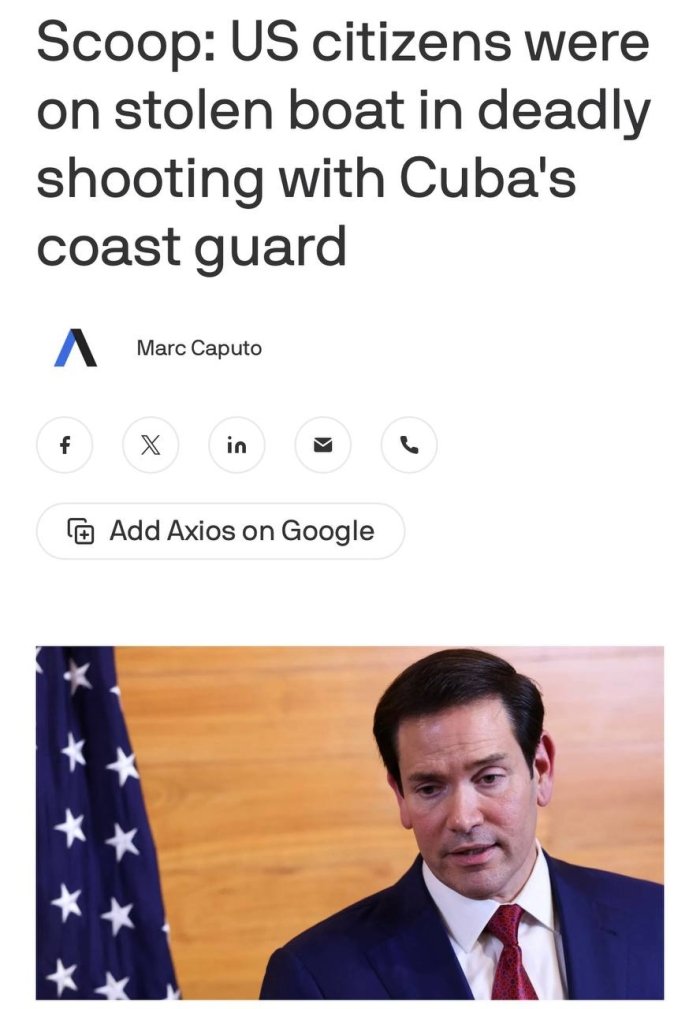 AQShdan Kubaning hududiy suvlariga kirib borgan qayiq Floridada o‘g‘irlab ketildi