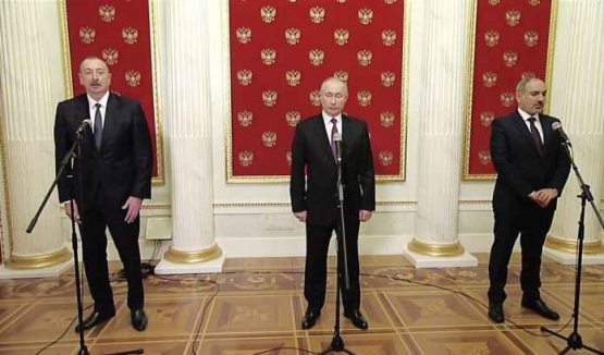 Putin, Aliyev va Pashinyan Tog‘li Qorabog‘ bo‘yicha kelishib olishdi